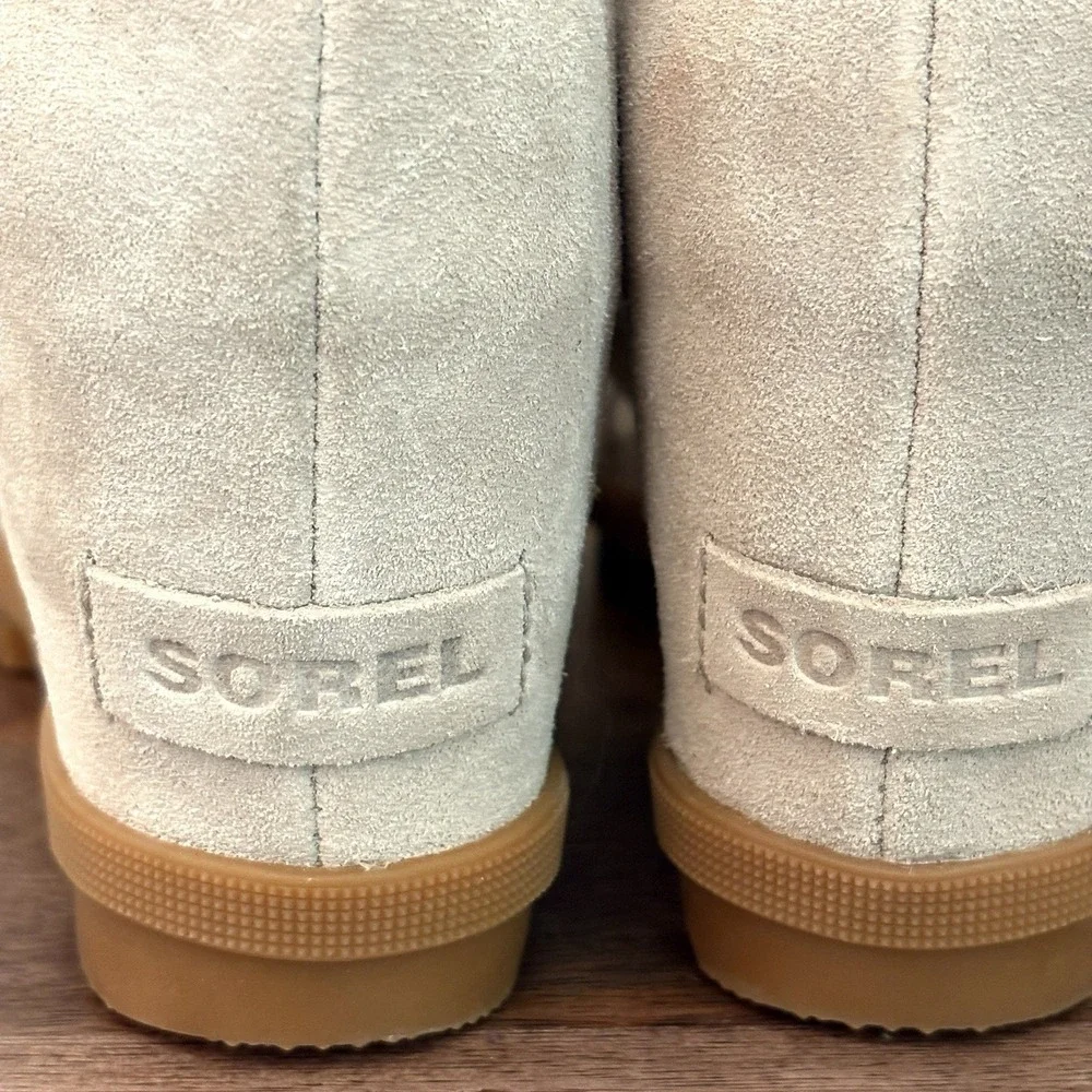 Sorel Wedge Sandals‎ Womens Gladiator Peep Toe Festival Beige Joanie Lace Up 8.5